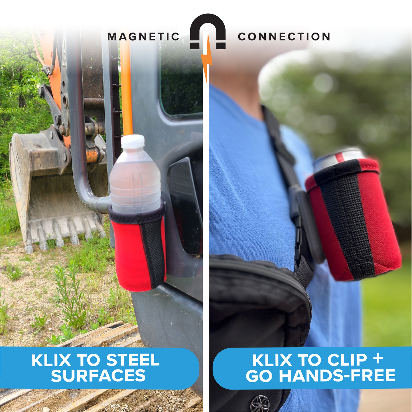 KLIX® Kooleyo® Flex Clip | Drink Holster 12oz, 16oz, 20oz Insulated Can Cooler